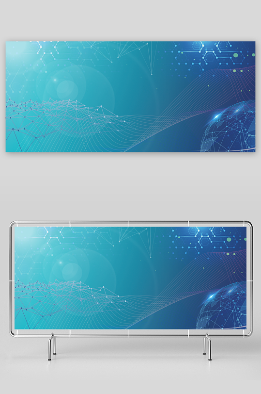 蓝色科技背景模版素材-众图网