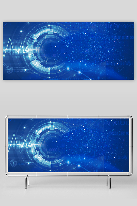 蓝色科技背景模版素材-众图网
