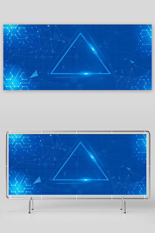 蓝色科技背景模版素材-众图网