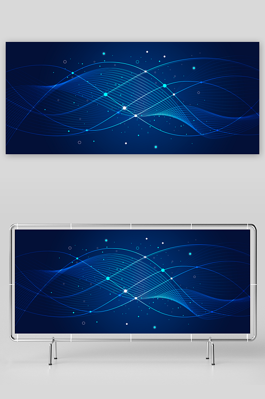 蓝色科技背景模版素材-众图网