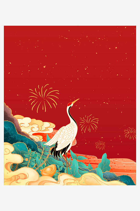 红色喜庆背景模版-众图网