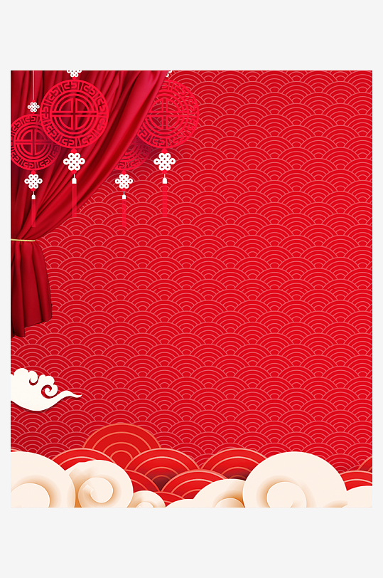 红色喜庆背景模版素材-众图网