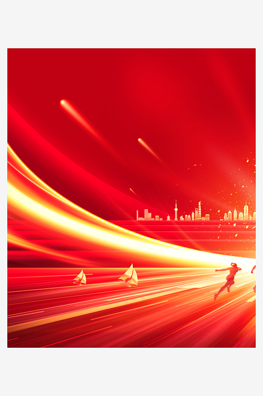 红色喜庆背景模版-众图网