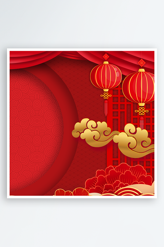 红色喜庆活动背景模版-众图网
