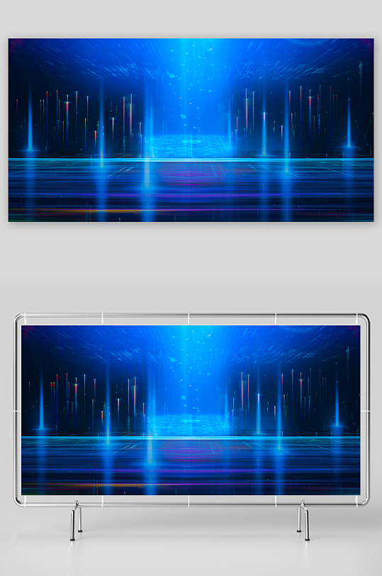 蓝色科技背景素材-众图网