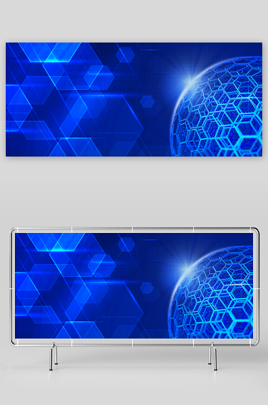 蓝色科技背景素材-众图网