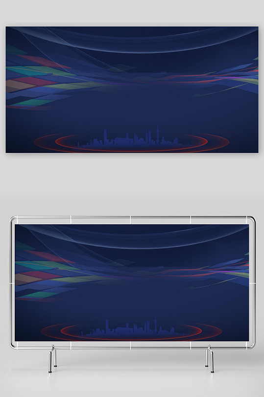 蓝色科技背景模版素材-众图网