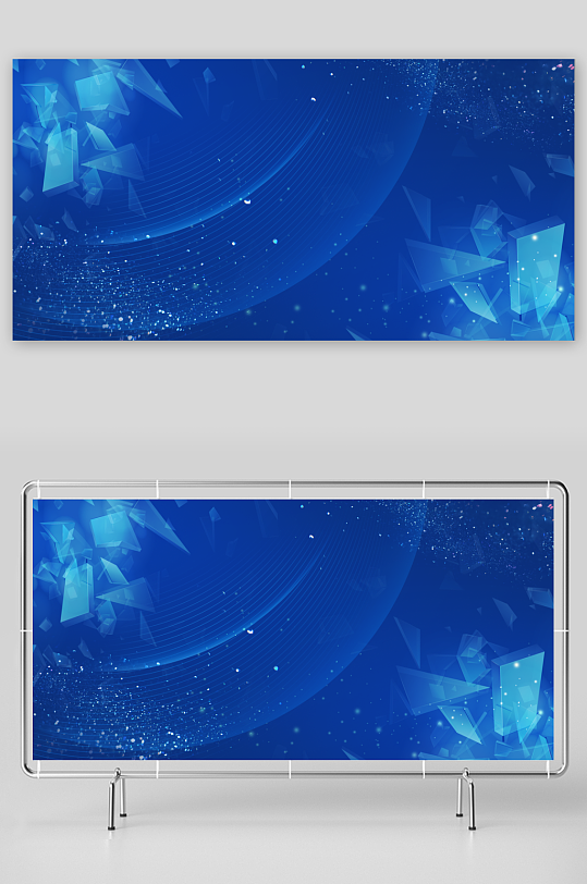 蓝色科技背景模版素材-众图网