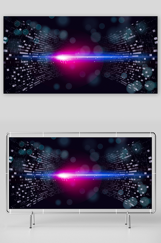 蓝色科技背景模版素材-众图网