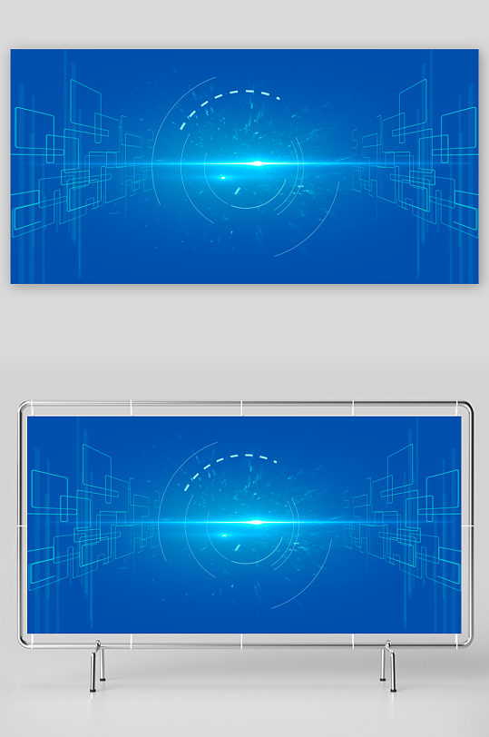 蓝色科技背景模版-众图网