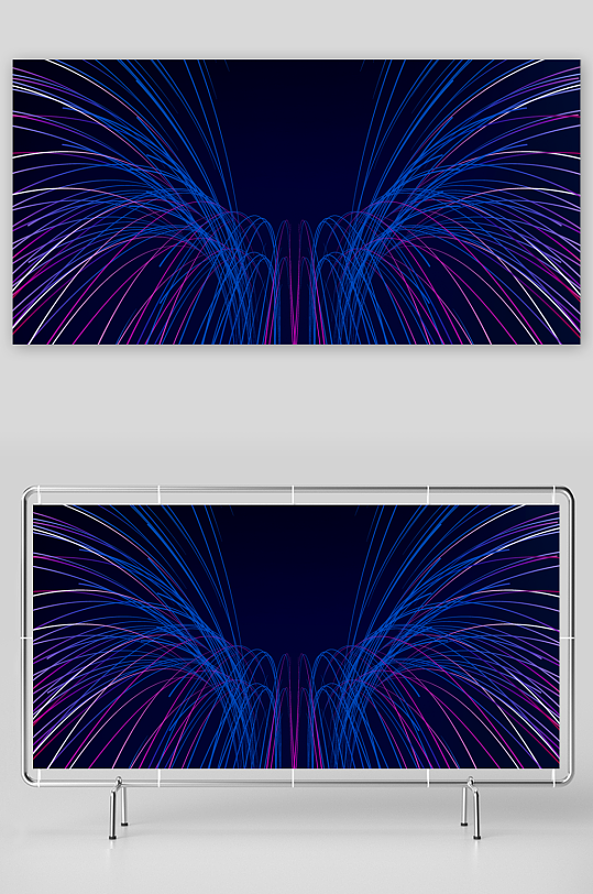 蓝色科技背景模版-众图网