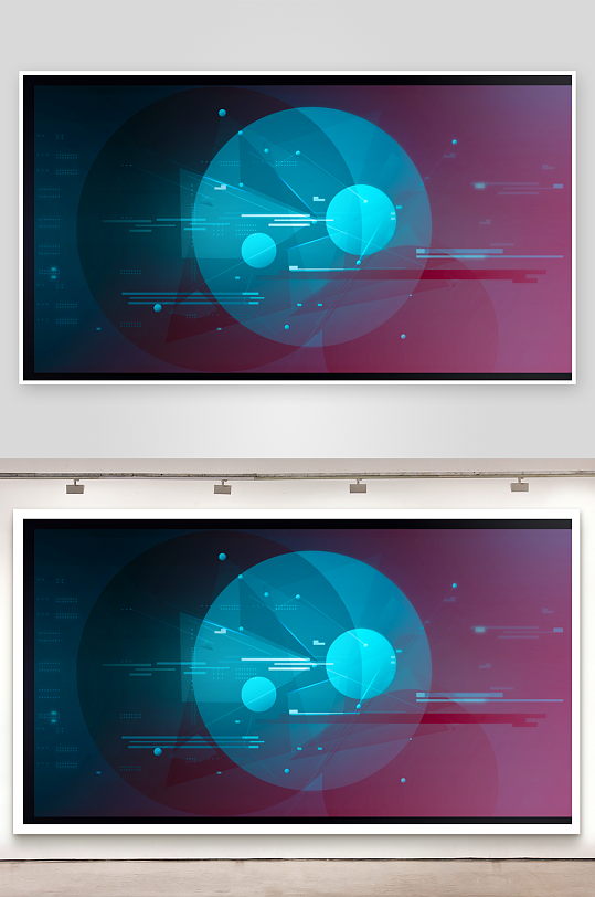 蓝色科技背景模版-众图网