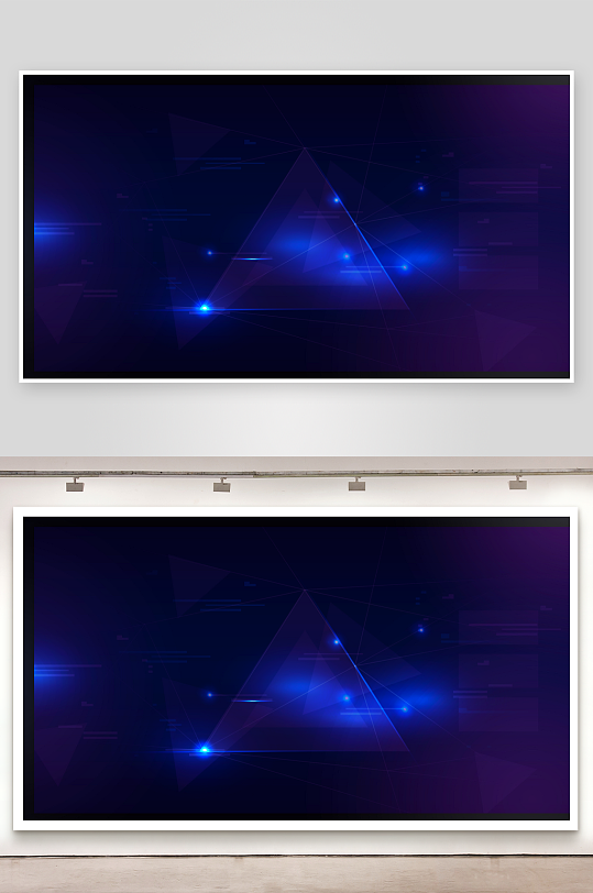 蓝色科技背景模版-众图网