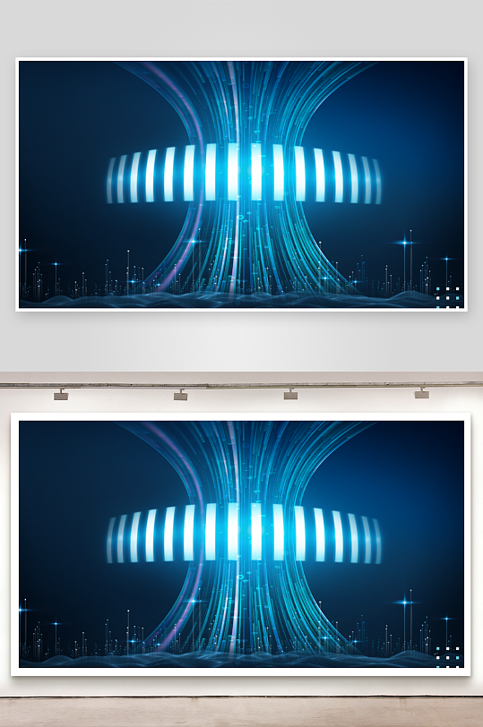 蓝色科技背景模版素材-众图网