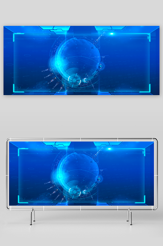 蓝色科技背景模版素材-众图网