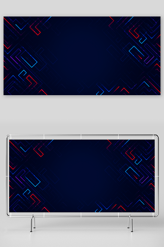蓝色科技背景模版素材-众图网