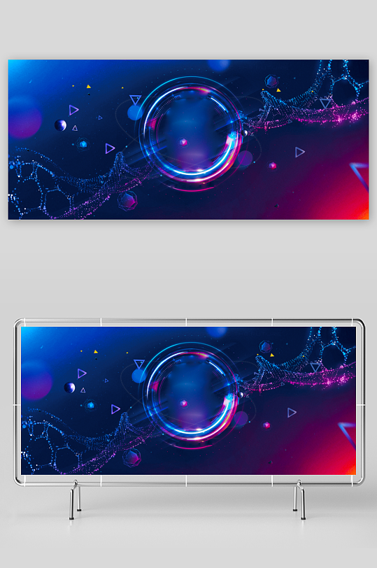 蓝色科技背景模版素材-众图网