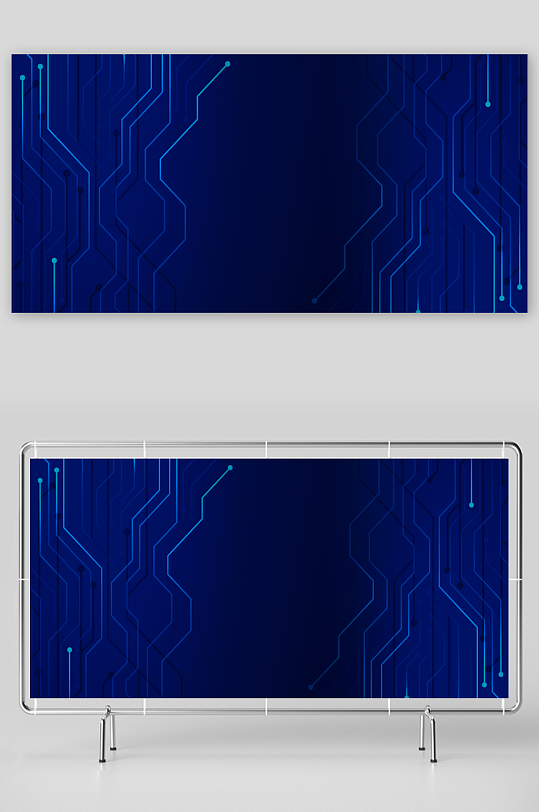蓝色科技背景模版-众图网