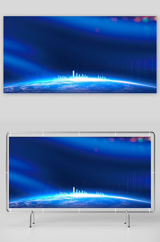 蓝色科技背景素材-众图网