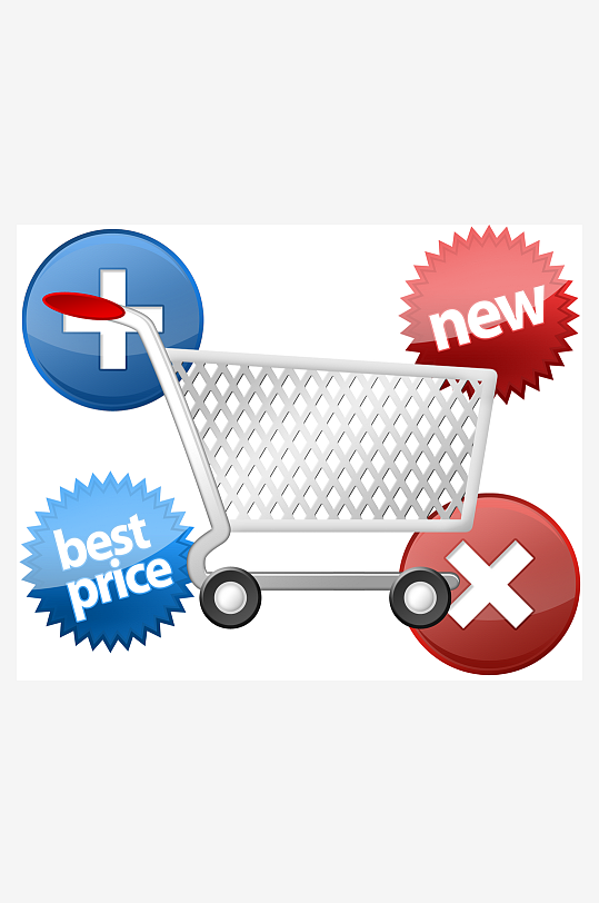 最新原创购物车图标宣传元素-众图网