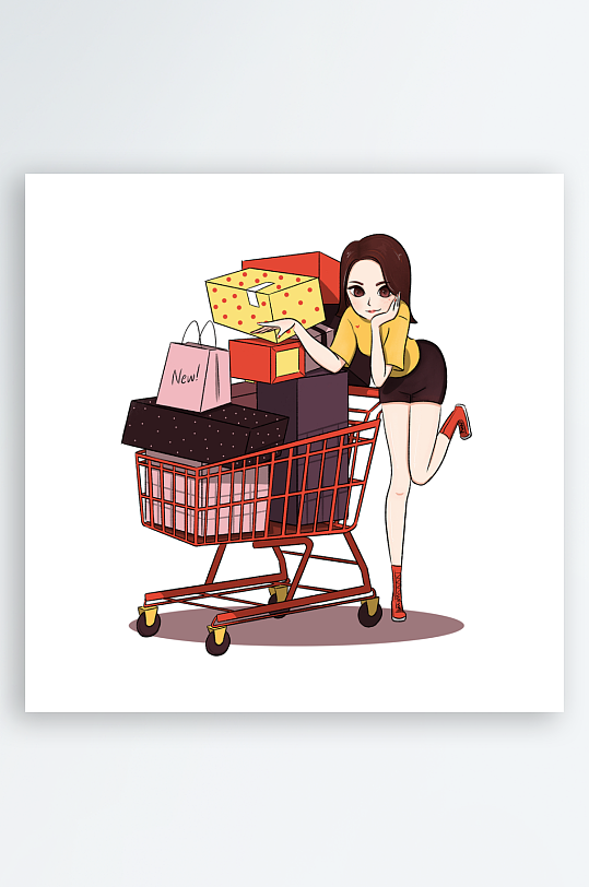 最新原创购物车图标宣传元素-众图网