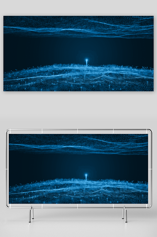 蓝色科技背景模版素材-众图网