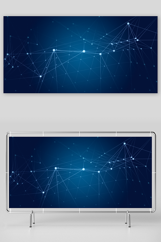 蓝色科技背景模版-众图网