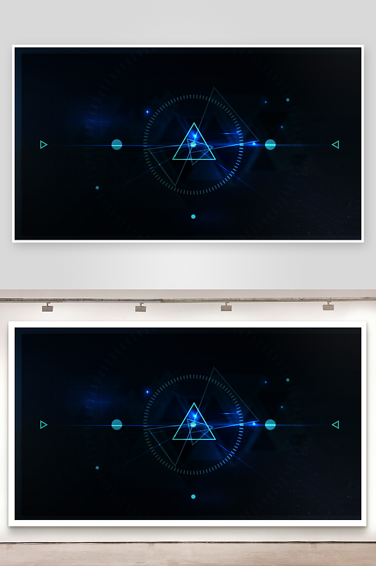 蓝色科技背景模版-众图网