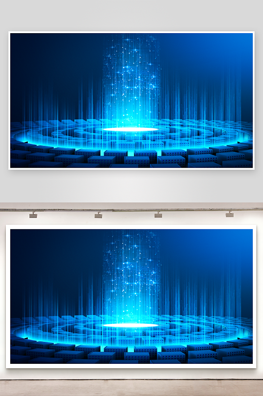 蓝色科技背景模版素材-众图网