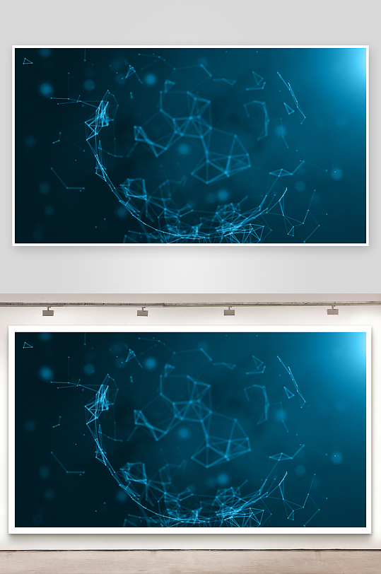 蓝色科技背景模版素材-众图网