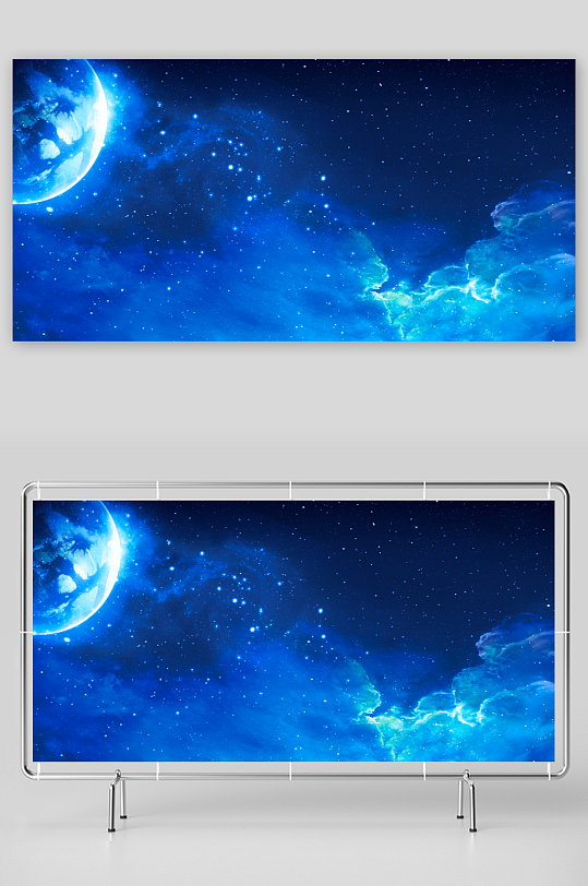 蓝色科技背景模版素材-众图网