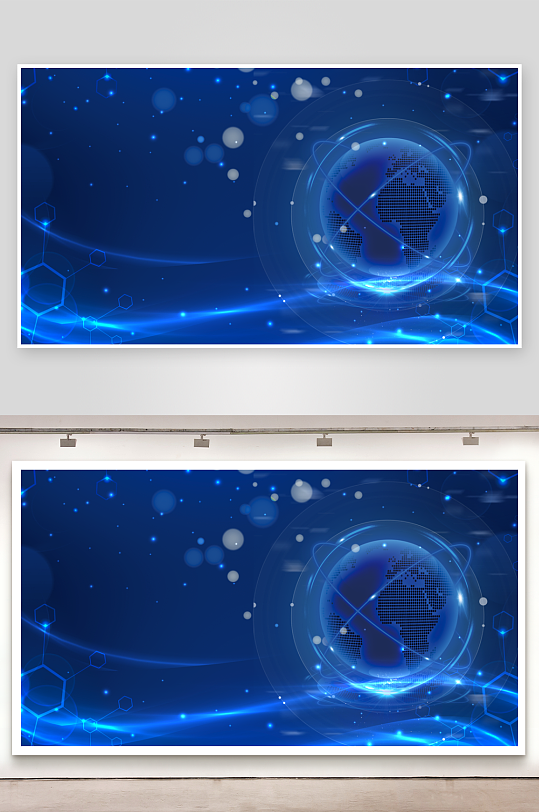 蓝色科技背景模版素材-众图网