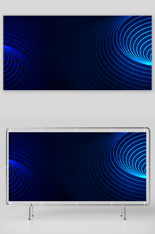 蓝色科技背景模版素材-众图网