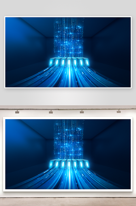 蓝色科技背景模版素材-众图网