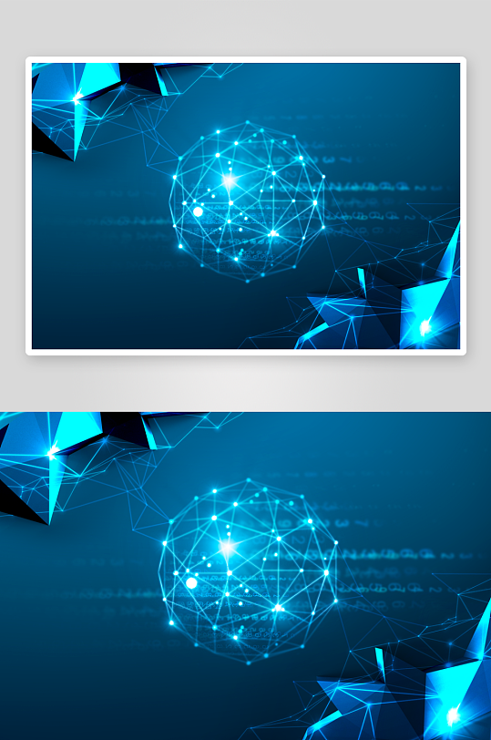 蓝色科技背景模版-众图网