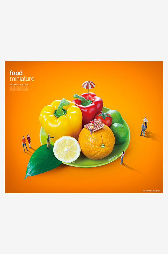 创意水果合成海报背景-众图网