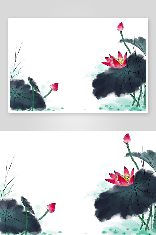 工笔画莲花荷花图-众图网