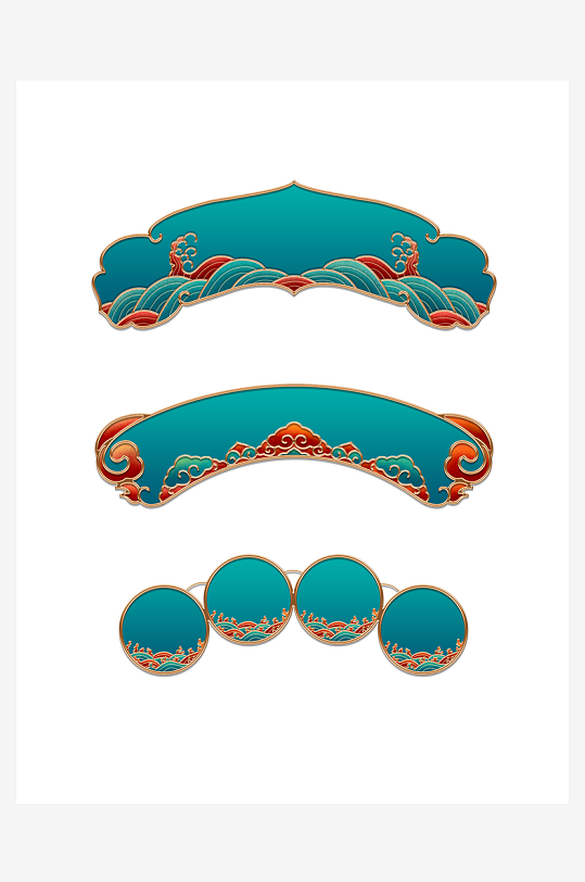 国潮标题边框免抠素材-众图网