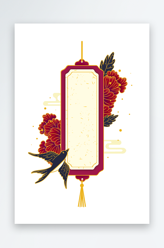 国潮复古标题边框素材-众图网