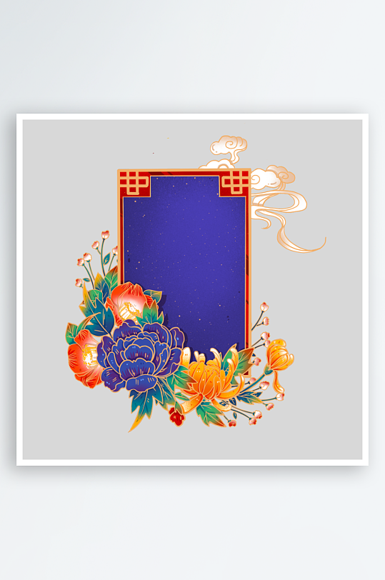 国潮复古标题边框素材-众图网