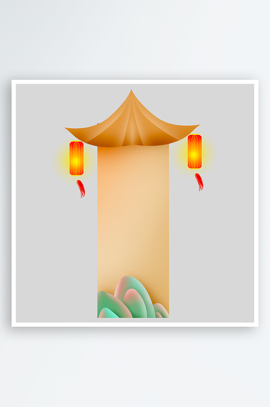 国潮复古标题边框模板-众图网