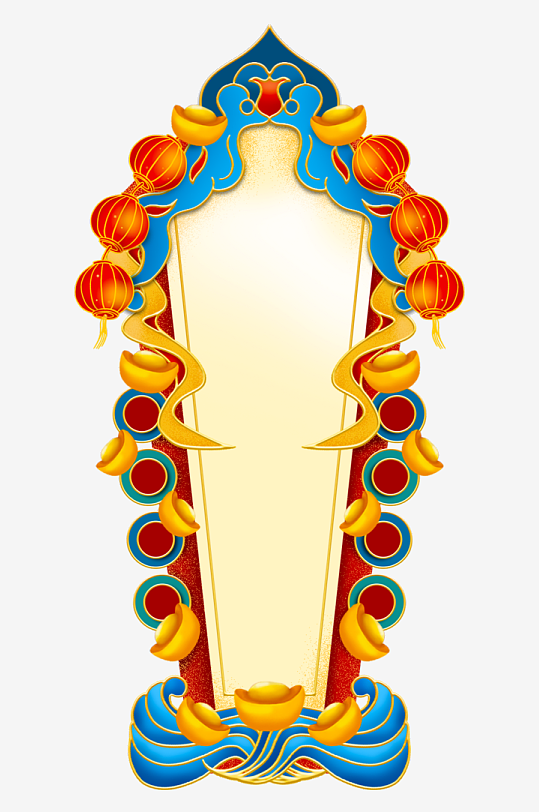 国潮复古标题边框模板素材-众图网