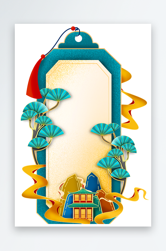 国潮复古标题边框模板素材-众图网