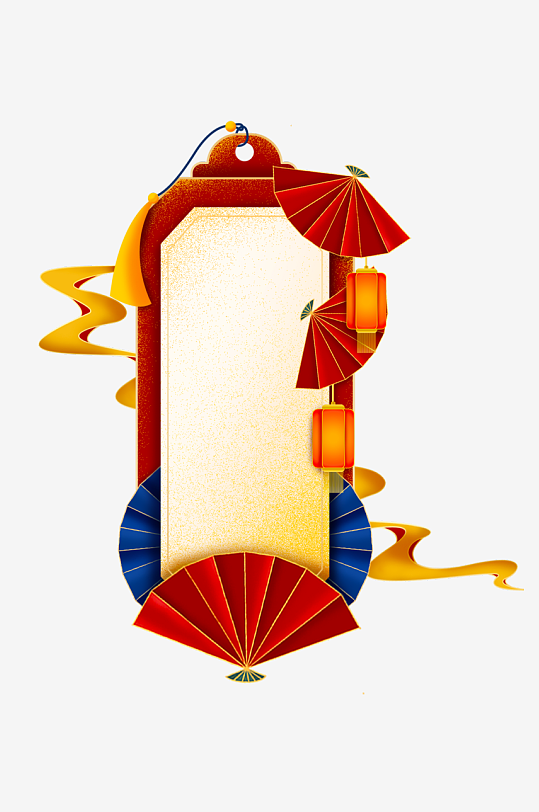 国潮复古标题边框模板素材-众图网