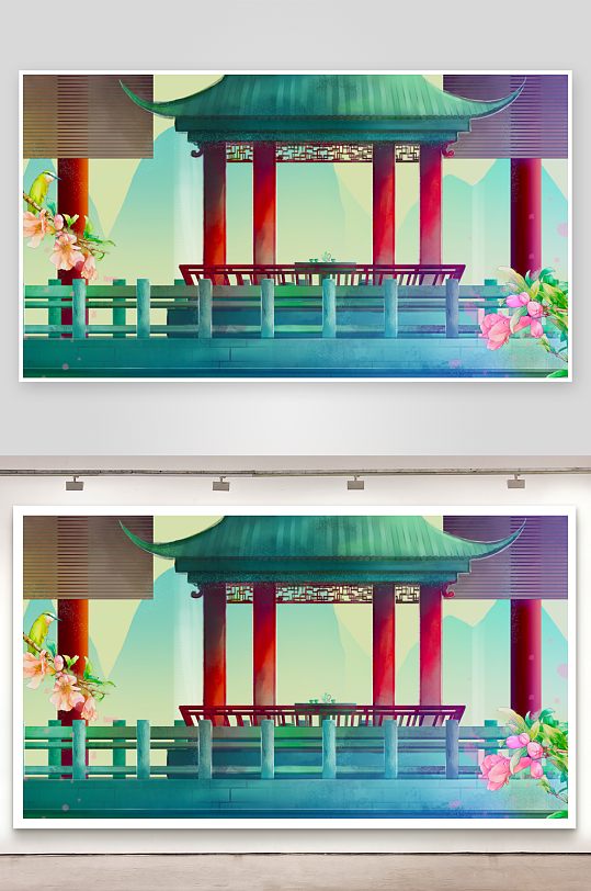 中国风水墨风景画图片素材-众图网