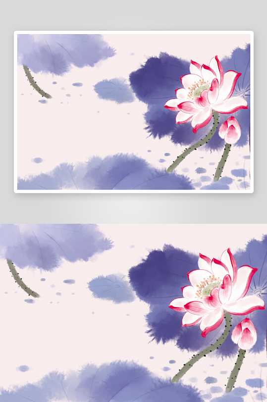 中国风水墨莲花图片-众图网