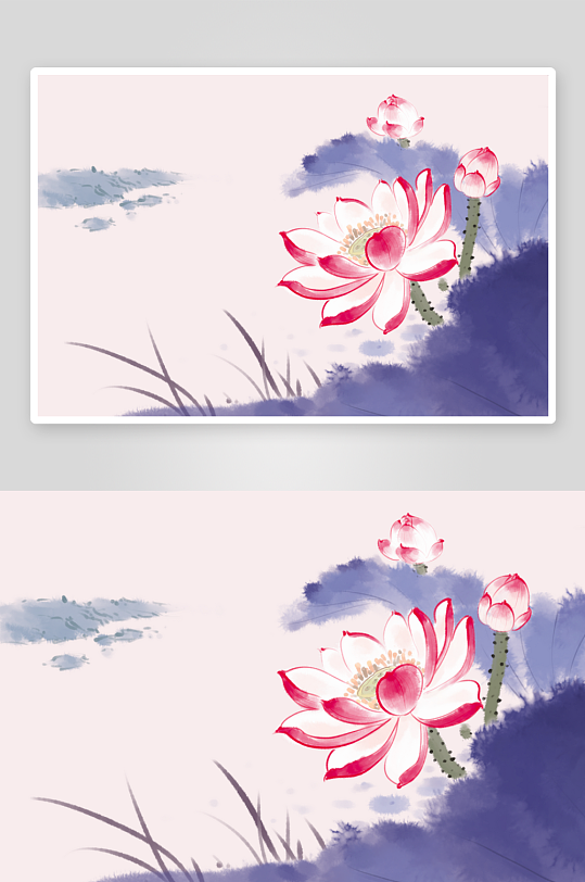 中国风水墨莲花图片-众图网