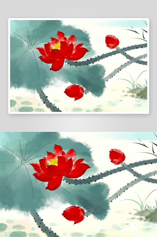 中国风水墨莲花图片-众图网