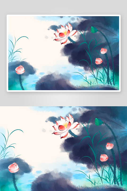 中国风水墨莲花图片-众图网