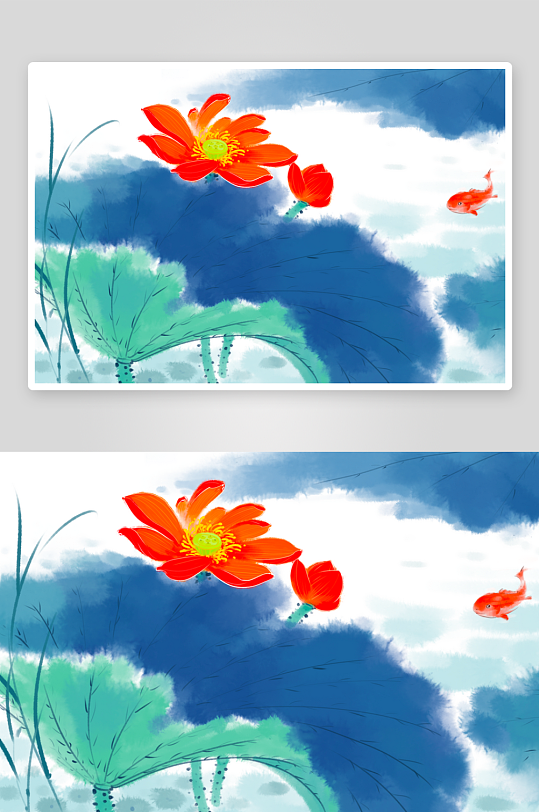 中国风水墨莲花图素材-众图网